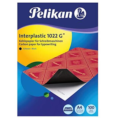 Pelikan 404400 Lot de 100 feuilles de papier carbone interplastic 1022G A4 (Noir) Pelikan 404400 Lot de 100 feuilles de papier carbone interplastic 1022G A4 (Noir)