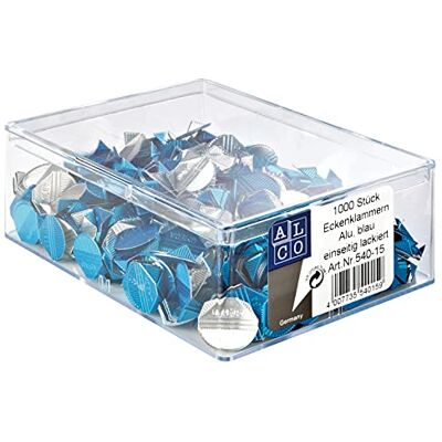 Alco -Albert 540-15 Lot de 1000 pinces à coin en aluminium Bleu laqué Alco -Albert 540-15 Lot de 1000 pinces à coin en aluminium Bleu laqué