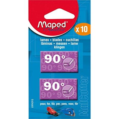 Maped Lames de Cutter à 90° Coupe Droite pour Outils de Coupe MatCutter et Advanced MatCutter Boîte de 10 Lames de Cutter de Rechange Maped Lames de Cutter à 90° Coupe Droite pour Outils de Coupe MatCutter et Advanced MatCutter Boîte de 10 Lames de Cutter de Rechange