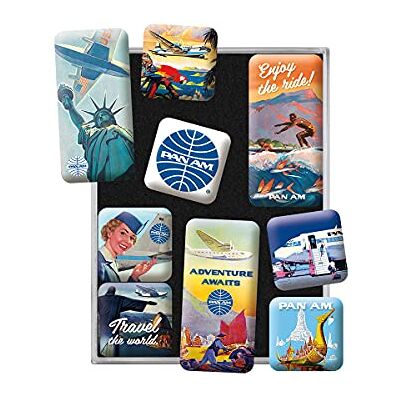 ART Lot de 9 aimants de réfrigérateur rétro Pan Am Travel The World Posters Idée cadeau pour les amateurs de voyage Kit d'aimants pour tableau magnétique Design vintage ART Lot de 9 aimants de réfrigérateur rétro Pan Am Travel The World Posters Idée cadeau pour les amateurs de voyage Kit d'aimants pour tableau magnétique Design vintage