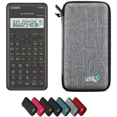 Casio fx-82MS 2nd Edition avec étui de protection WYNGS Calculatrice scientifique Kit basique Gris clair Casio fx-82MS 2nd Edition avec étui de protection WYNGS Calculatrice scientifique Kit basique Gris clair