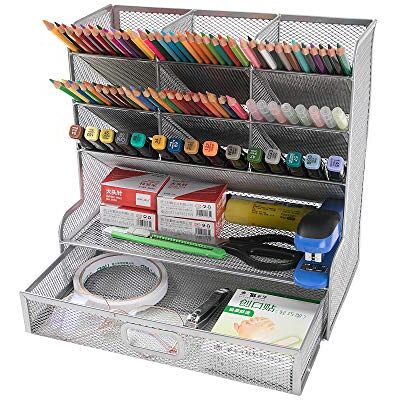 Vikmyer Organisateur de Bureau en Maille Boîte de Support de Stylo de Papeterie de Bureau Multifonctionnelle pour Support de Stockage de Fournitures Scolaires de Bureau à Domicile Vikmyer Organisateur de Bureau en Maille Boîte de Support de Stylo de Papeterie de Bureau Multifonctionnelle pour Support de Stockage de Fournitures Scolaires de Bureau à Domicile