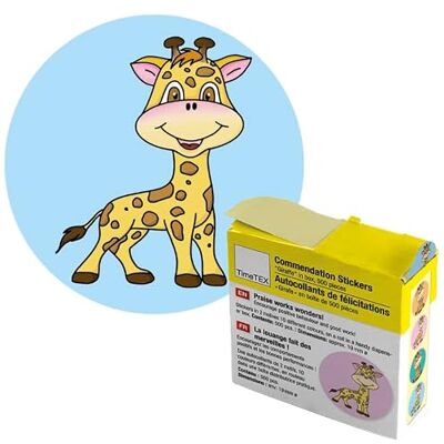 TimeTEX Autocollants de réflexion « girafe » Autocollants pour enseignant pour des commentaires motivants 500 autocollants dans une boîte distributrice pratique 2 motifs avec arrière-plans de TimeTEX Autocollants de réflexion « girafe » Autocollants pour enseignant pour des commentaires motivants 500 autocollants dans une boîte distributrice pratique 2 motifs avec arrière-plans de