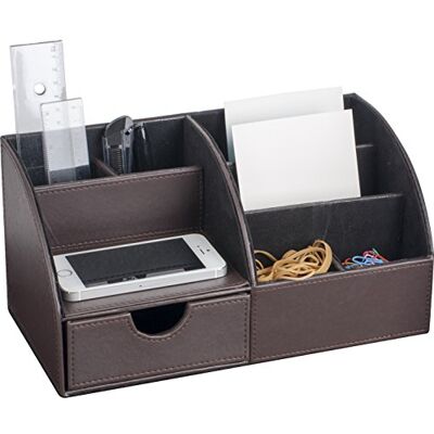 Pavo 8002962 Organiseur de bureau multifonction en cuir synthétique Marron Pavo 8002962 Organiseur de bureau multifonction en cuir synthétique Marron