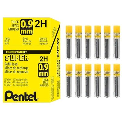 Pentel 50-2B9 Etui de 15 Mines pour porte-mines 0,9 mm 2B Pentel 50-2B9 Etui de 15 Mines pour porte-mines 0,9 mm 2B