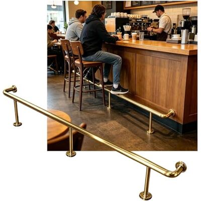 Cuccioletti CucCe Repose-pieds de bar Kit de repose-pieds barre robuste 3.28 à 16,4 pieds, for restaurant, cuisine, café, bureau réception Cuccioletti CucCe Repose-pieds de bar Kit de repose-pieds barre robuste 3.28 à 16,4 pieds, for restaurant, cuisine, café, bureau réception