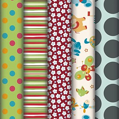 Clairefontaine 211453AMZC Un Carton De 12 Rouleaux De Papier Cadeau Papier Excellia 80g Dimensions : 2x0,70m Motif : Pois, Fleurs, Assortis Enfants Emballage Cadeau Clairefontaine 211453AMZC Un Carton De 12 Rouleaux De Papier Cadeau Papier Excellia 80g Dimensions : 2x0,70m Motif : Pois, Fleurs, Assortis Enfants Emballage Cadeau