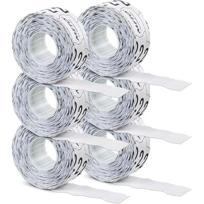 Meto Étiquettes pour SATO Judo Pince à Etiqueter (26x16 mm, 2 lignes, 6.000 étiquettes, papier blanc, adhésives permanentes Meto Étiquettes pour SATO Judo Pince à Etiqueter (26x16 mm, 2 lignes, 6.000 étiquettes, papier blanc, adhésives permanentes
