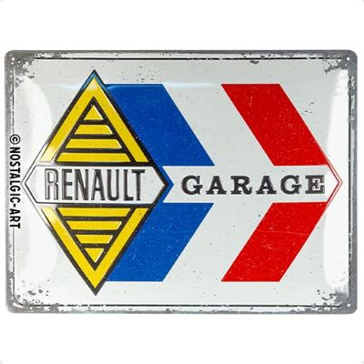 ART Plaque rétro, 30 x 40 cm, Renault – Garage – Idée cadeau pour fans de Renault, Official License Product (OLP), en métal, design vintage ART Plaque rétro, 30 x 40 cm, Renault – Garage – Idée cadeau pour fans de Renault, Official License Product (OLP), en métal, design vintage
