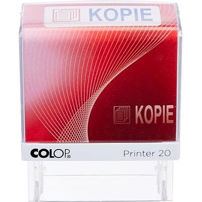 COLOP Printer 20 tampons texte copie et pictogramme, empreinte bleu-rouge, pour une utilisation immédiate, tampon prêt à l'emploi, avec texte en stock et coussin bicolore COLOP Printer 20 tampons texte copie et pictogramme, empreinte bleu-rouge, pour une utilisation immédiate, tampon prêt à l'emploi, avec texte en stock et coussin bicolore