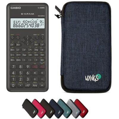 Casio fx-82MS 2nd Edition avec étui de protection WYNGS Calculatrice scientifique Kit basique Casio fx-82MS 2nd Edition avec étui de protection WYNGS Calculatrice scientifique Kit basique