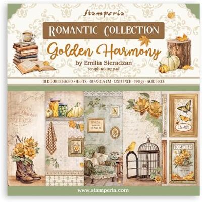 Stamperia Golden Harmony Bloc pour album - Type de scrapbook Stamperia Golden Harmony Bloc pour album - Type de scrapbook