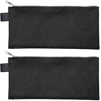 VELOFLEX A290501 Lot de 2 sacs de banque avec fermeture éclair DIN long en tissu robuste VELOFLEX A290501 Lot de 2 sacs de banque avec fermeture éclair DIN long en tissu robuste