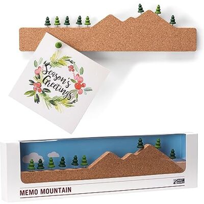 Monkey Business Memo Mountain Tableau en liège avec punaises de scène de montagne, accessoires de bureau, jolis tableaux en liège pour murs Monkey Business Memo Mountain Tableau en liège avec punaises de scène de montagne, accessoires de bureau, jolis tableaux en liège pour murs