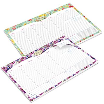 Pigna Lot de 2 plans de bureau Nature Flowers, sous-main de bureau 42 x 29,6 Pigna Lot de 2 plans de bureau Nature Flowers, sous-main de bureau 42 x 29,6