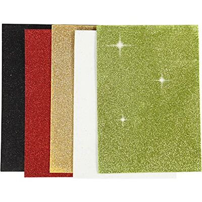 Creativ Feuilles de caoutchouc mousse, vert clair noir, blanc, doré, taille unique Creativ Feuilles de caoutchouc mousse, vert clair noir, blanc, doré, taille unique