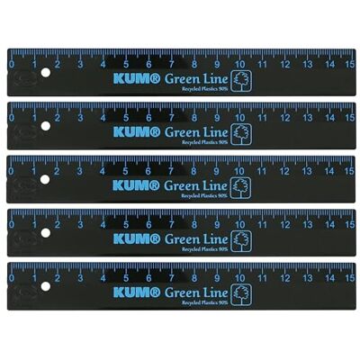 KUM AZ349.01.16-B Règle Green Line, 15 cm, Bleu, Durable, Multipack de 5, Matériel Scolaire KUM AZ349.01.16-B Règle Green Line, 15 cm, Bleu, Durable, Multipack de 5, Matériel Scolaire