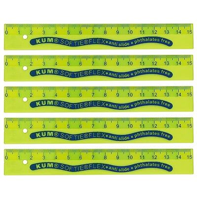 KUM AZ2250116-G L1 Softie Flex Lot de 5 règles flexibles en plastique antidérapant Vert 15 cm KUM AZ2250116-G L1 Softie Flex Lot de 5 règles flexibles en plastique antidérapant Vert 15 cm