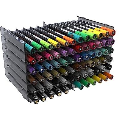 Plateau de rangement pour 72 marqueurs artistiques, séparateurs réglables, modulaire, extensible, empilable, s'adapte à la plupart des stylos, crayons et pinceaux. 6 plateaux en plastique Plateau de rangement pour 72 marqueurs artistiques, séparateurs réglables, modulaire, extensible, empilable, s'adapte à la plupart des stylos, crayons et pinceaux. 6 plateaux en plastique