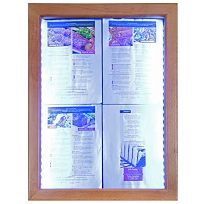 SECURIT LED classique en verre Affichage des informations, 4 x A4 (A2), 53 x 70 x 6 cm, Marron Cadre (Mcs-4 a4-wldb) teck SECURIT LED classique en verre Affichage des informations, 4 x A4 (A2), 53 x 70 x 6 cm, Marron Cadre (Mcs-4 a4-wldb) teck