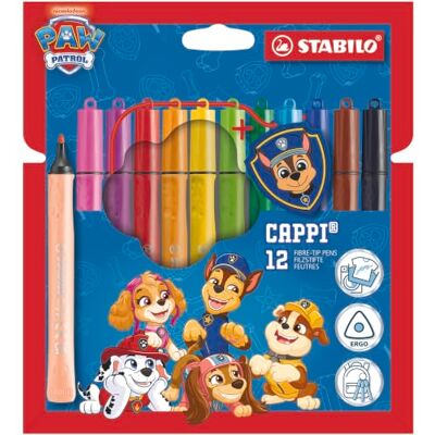 STABILO Cappi PAW Patrol Lot de 12 feutres avec capuchon à anneau et motif Pat' Patrouille STABILO Cappi PAW Patrol Lot de 12 feutres avec capuchon à anneau et motif Pat' Patrouille