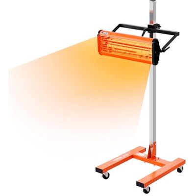 VEVOR Lampe de durcissement infrarouge, 1500 W, minuterie de 1 à 60 min, lampe de durcissement automatique pour voiture avec support, 3,44 m² de surface de cuisson par pulvérisation de chauffage, VEVOR Lampe de durcissement infrarouge, 1500 W, minuterie de 1 à 60 min, lampe de durcissement automatique pour voiture avec support, 3,44 m² de surface de cuisson par pulvérisation de chauffage,