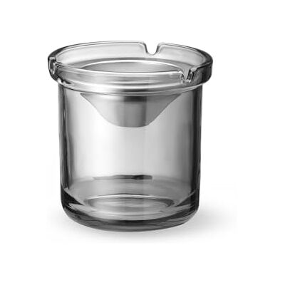 HENDI Cendrier en verre avec entonnoir en acier inoxydable, couvercle amovible, coupe-vent, grande capacité, 0,7 l, Ø 98 x H 99 mm HENDI Cendrier en verre avec entonnoir en acier inoxydable, couvercle amovible, coupe-vent, grande capacité, 0,7 l, Ø 98 x H 99 mm