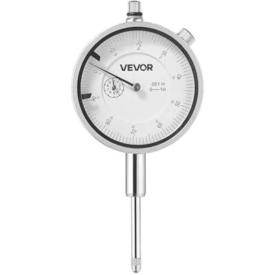 VEVOR Indicateur de test à cadran, précision 0,03 mm, plage de mesure 0 à 25,4 mm, grand cadran facile à lire pour mesure du diamètre intérieur, détection d'excentricité VEVOR Indicateur de test à cadran, précision 0,03 mm, plage de mesure 0 à 25,4 mm, grand cadran facile à lire pour mesure du diamètre intérieur, détection d'excentricité