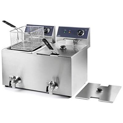 LACOR 69469 69468 Friteuse électrique double avec robinet professionnel 3250 W (x2), 16 l, acier inoxydable LACOR 69469 69468 Friteuse électrique double avec robinet professionnel 3250 W (x2), 16 l, acier inoxydable