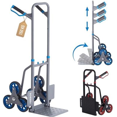Arebos Diable d'escalier pliable Avec pneus en caoutchouc dur et cadre en acier Chariot de transport pour déménagement et objets lourds Anthracite Arebos Diable d'escalier pliable Avec pneus en caoutchouc dur et cadre en acier Chariot de transport pour déménagement et objets lourds Anthracite