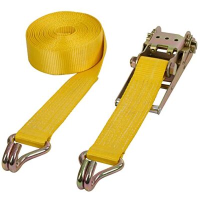 Kerbl 37190 Lot de 2 Sangles d'arrimage Jaune 75 mm 8 m 10 kg Kerbl 37190 Lot de 2 Sangles d'arrimage Jaune 75 mm 8 m 10 kg