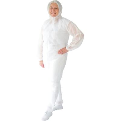 ARNOMED 1x combinaison PP, vêtement de protection avec capuche, tenue de travail légère sans latex, usage unique pour peinture, bricolage et nettoyage ARNOMED 1x combinaison PP, vêtement de protection avec capuche, tenue de travail légère sans latex, usage unique pour peinture, bricolage et nettoyage