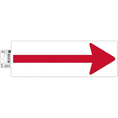 EXACOMPTA Réf. 67116E 1 bande adhésive Symbole de marquage au sol forme "Flèche" rouge sur fond blanc En PVC traité anti-dérapant et résistant aux UV Dimensions du panneau : 30 x 10 cm EXACOMPTA Réf. 67116E 1 bande adhésive Symbole de marquage au sol forme "Flèche" rouge sur fond blanc En PVC traité anti-dérapant et résistant aux UV Dimensions du panneau : 30 x 10 cm