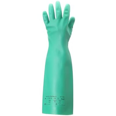 Ansell AlphaTec 37-185 Gants Protection Chimique en Nitrile, Gant Impérméable Très Résistant Liquides et Solvants, EPI Homme Femme, Réutilisable, Vert, Taille L (1 Paire) Ansell AlphaTec 37-185 Gants Protection Chimique en Nitrile, Gant Impérméable Très Résistant Liquides et Solvants, EPI Homme Femme, Réutilisable, Vert, Taille L (1 Paire)
