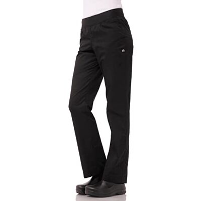 Chef Works Pantalon léger et ajusté pour femme, Noir, 3XL Chef Works Pantalon léger et ajusté pour femme, Noir, 3XL