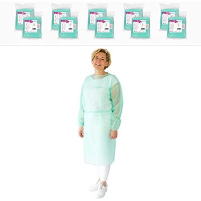 ARNOMED tablier jetable PP, surblouse jetable vert unisexe 115x137cm, 100 pcs (10 sachets), tablier plastique jetable pour travaux et milieu médical, 23 g/m², Surblouse jetable medical en PP non-tissé ARNOMED tablier jetable PP, surblouse jetable vert unisexe 115x137cm, 100 pcs (10 sachets), tablier plastique jetable pour travaux et milieu médical, 23 g/m², Surblouse jetable medical en PP non-tissé