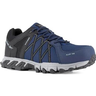 Reebok Chaussures de sécurité basses bleue marine et noir en microfibre et cuir embout aluminium TRAIL GRIP S1P SRC 39 Bleu Marine / Noir Reebok Chaussures de sécurité basses bleue marine et noir en microfibre et cuir embout aluminium TRAIL GRIP S1P SRC 39 Bleu Marine / Noir