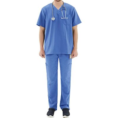 MISEMIYA Uniforme Sanitaire Unisexe (72% Polyester, 21% Rayon, 7% Spandex) Uniformes sanitaires 046-059, Bleu ciel Trs, XL MISEMIYA Uniforme Sanitaire Unisexe (72% Polyester, 21% Rayon, 7% Spandex) Uniformes sanitaires 046-059, Bleu ciel Trs, XL