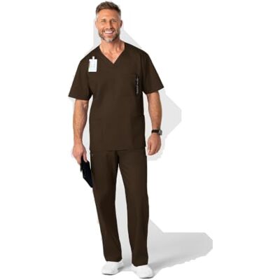 WonderWink 103XCHOC4XL Wonder Work Haut multi-poches pour homme, chocolat, taille 4XL WonderWink 103XCHOC4XL Wonder Work Haut multi-poches pour homme, chocolat, taille 4XL