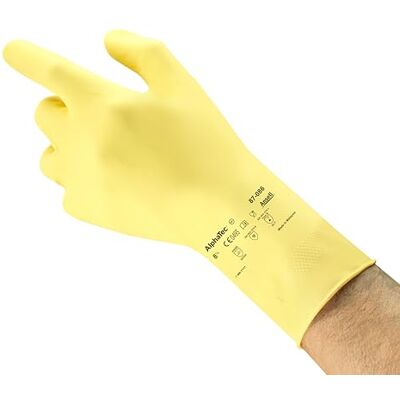 Ansell AlphaTec 87-086 Gants de Travail en Latex, Longs et Réutilisables, Résistance Chimique et Contact Alimentaire, Protection Professionnelle Multiusage, Jaune, Taille S (1 Paire) Ansell AlphaTec 87-086 Gants de Travail en Latex, Longs et Réutilisables, Résistance Chimique et Contact Alimentaire, Protection Professionnelle Multiusage, Jaune, Taille S (1 Paire)