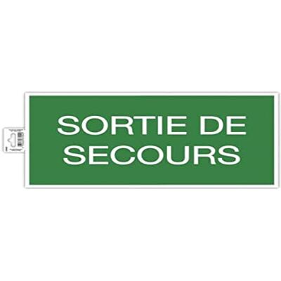 EXACOMPTA Réf. 67004E 1 panneau adhésif SORTIE DE SECOURS En PVC traité anti-dérapant et résistant aux UV Dimensions du panneau : 35 x 20 cm Coloris vert et blanc EXACOMPTA Réf. 67004E 1 panneau adhésif SORTIE DE SECOURS En PVC traité anti-dérapant et résistant aux UV Dimensions du panneau : 35 x 20 cm Coloris vert et blanc