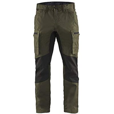 BLÅKLÄDER Blaklader 145918454599C46 Pantalon de travail stretch Vert olive foncé/noir Taille C46 BLÅKLÄDER Blaklader 145918454599C46 Pantalon de travail stretch Vert olive foncé/noir Taille C46