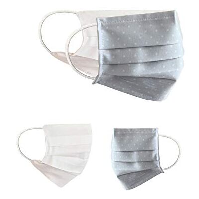BAF Masque en tissu 100% coton lavable OEKO-TEX 100 Lot de 2 Set Pack double Masque buccal et nasal réutilisable BAF Masque en tissu 100% coton lavable OEKO-TEX 100 Lot de 2 Set Pack double Masque buccal et nasal réutilisable