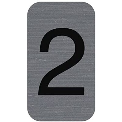 EXACOMPTA Réf. 67182E 1 plaque adhésive CHIFFRE 2 Plaque murale imprimée de signalisation Sur tous supports Aspect aluminium brossé Dimensions : 2,5 x 4,4 cm EXACOMPTA Réf. 67182E 1 plaque adhésive CHIFFRE 2 Plaque murale imprimée de signalisation Sur tous supports Aspect aluminium brossé Dimensions : 2,5 x 4,4 cm