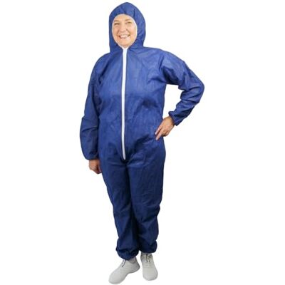 ARNOMED 50x combinaison travail homme extra fort, combinaison jetable bleu 50g/m², protection peinture taille XXXL (160x188cm), combinaison peinture avec capuche, PP combinaison peinture jetable ARNOMED 50x combinaison travail homme extra fort, combinaison jetable bleu 50g/m², protection peinture taille XXXL (160x188cm), combinaison peinture avec capuche, PP combinaison peinture jetable