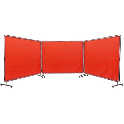 VEVOR Parapluie de soudage avec cadre, 6 x 8 pouces, 3 panneaux, écran de protection ignifuge en vinyle sur 12 roues pivotantes (6 verrouillables), mobile et professionnel pour atelier, Ro VEVOR Parapluie de soudage avec cadre, 6 x 8 pouces, 3 panneaux, écran de protection ignifuge en vinyle sur 12 roues pivotantes (6 verrouillables), mobile et professionnel pour atelier, Ro