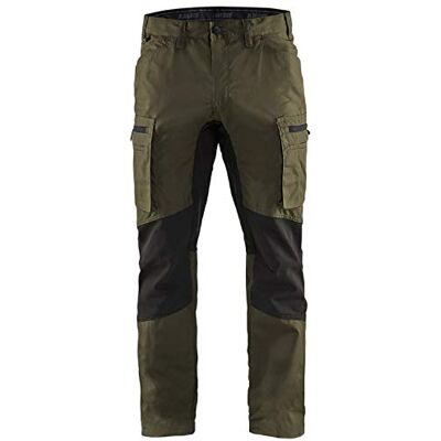 BLÅKLÄDER Blaklader 14591845 Service Pantalon Stretch, Armée verte/noire, taille C52 BLÅKLÄDER Blaklader 14591845 Service Pantalon Stretch, Armée verte/noire, taille C52