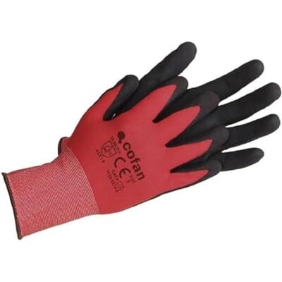 Cofan Gant imprégné Nitrile Foam Rouge Noir Taille : 9 sachet de 12 paires Cofan Gant imprégné Nitrile Foam Rouge Noir Taille : 9 sachet de 12 paires