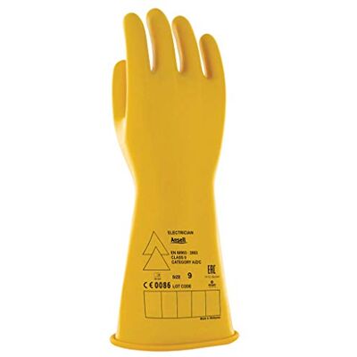 Ansell Gants isolants électriques basse tension (classe 0) Jaune L Ansell Gants isolants électriques basse tension (classe 0) Jaune L