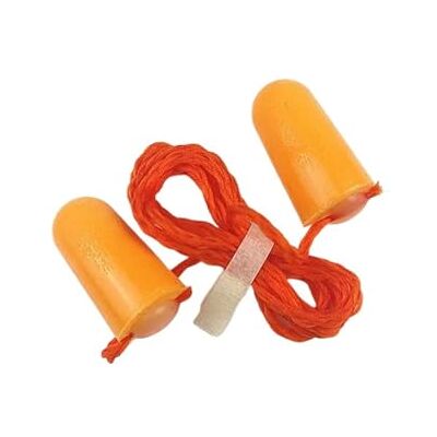 MZSKLW Lot de 100 paires de bouchons d'oreille en mousse avec cordon pour la réduction du bruit MZSKLW Lot de 100 paires de bouchons d'oreille en mousse avec cordon pour la réduction du bruit